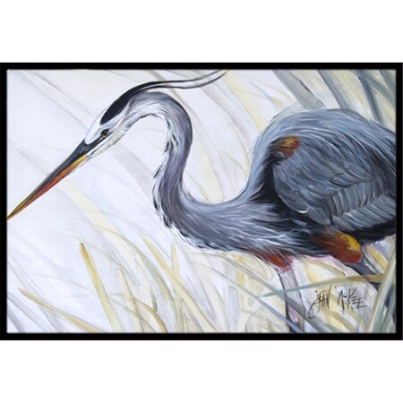 Carolines Treasures Blue Heron Frog Hunting Indoor and Outdoor Mat- 18 x 27 in. JMK1017MAT